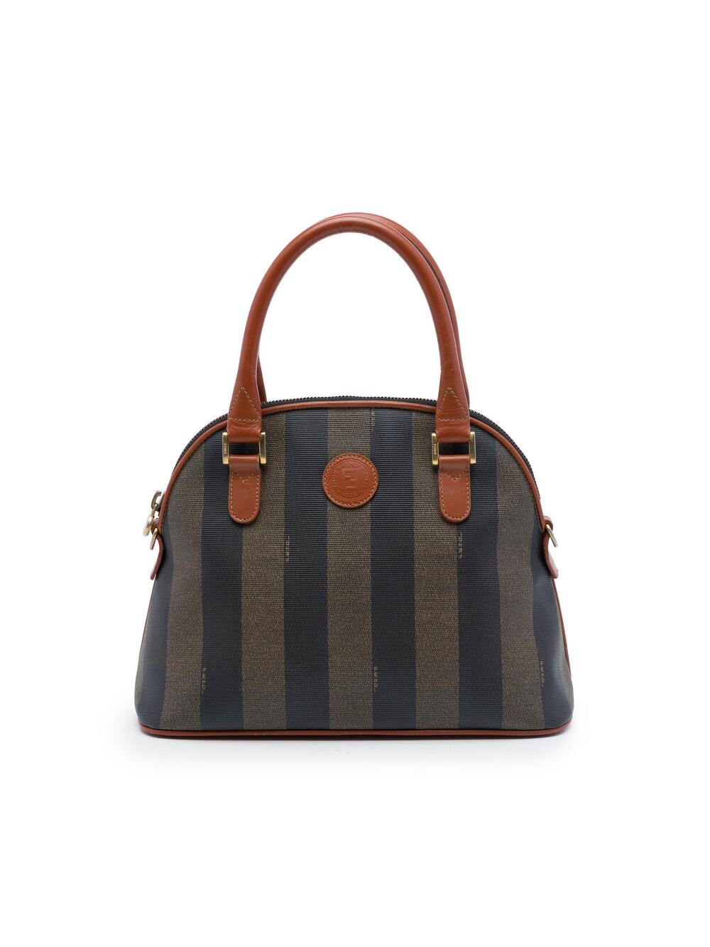 Fendi Pequin Coated Canvas Dome Satchel #290109F59B